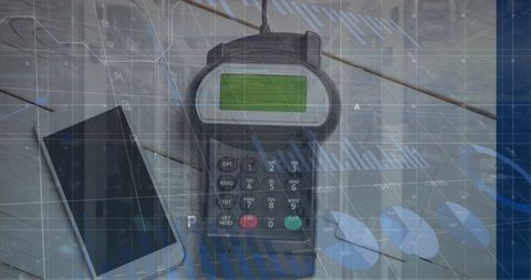 Digital Business Data Overlay on Payment Terminal - Download Free Stock Images Pikwizard.com