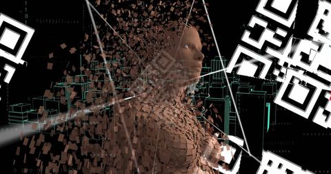 Human-Computer Interface with QR Codes and 3D City Model - Download Free Stock Images Pikwizard.com