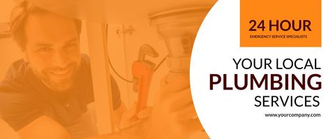 Plumbing services advertisement promoting reliability