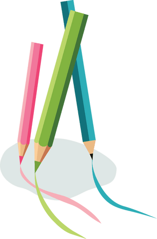Colorful pencils illustration on transparent background