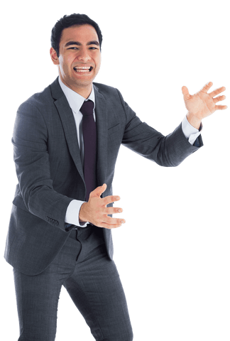 Happy Hispanic Businessman Excited on Transparent Background - Download Free Stock Videos Pikwizard.com
