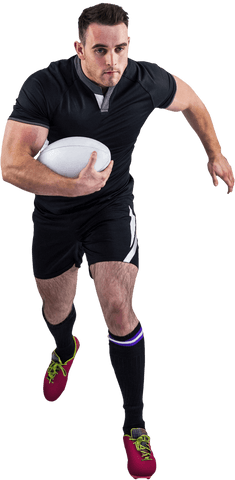 transparent rugby player running with ball in action pose - Download Free Stock Videos Pikwizard.com
