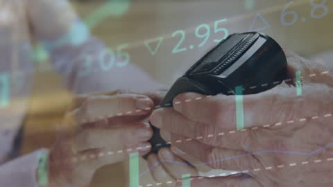 Digital Payment with Financial Data Overlay in Abstract Concept