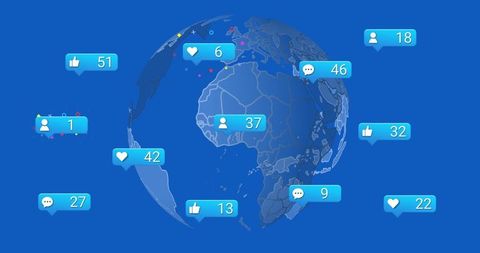 global social media interaction concepts on digital interface - Download Free Stock Images Pikwizard.com