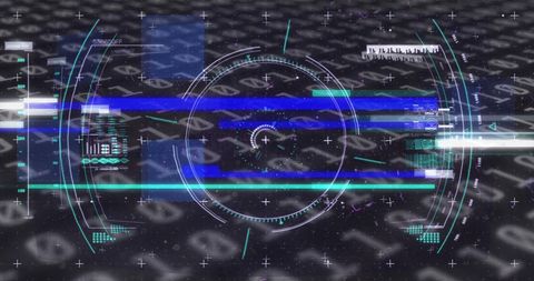 Futuristic Digital Interface with Data and Binary Code - Download Free Stock Images Pikwizard.com