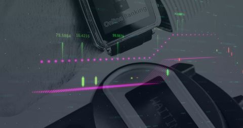 Digital Online Banking and Fintech Analytics with Wearable Technology - Download Free Stock Images Pikwizard.com