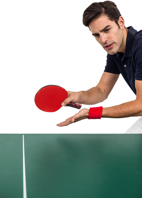 Transparent Image of Confident Male Athlete Playing Table Tennis - Download Free Stock Videos Pikwizard.com