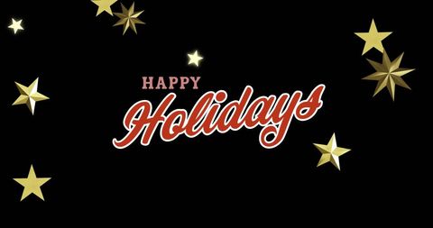 Festive Holiday Greetings with Gold Stars