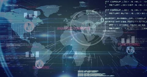 Futuristic Digital World Map in Virtual Control Room - Download Free Stock Images Pikwizard.com