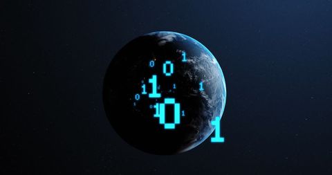 Digital Binary Code Overlay on Planet Earth - Download Free Stock Images Pikwizard.com