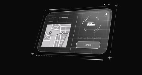 Digital Interface with Map and Data Display on Black Background - Download Free Stock Images Pikwizard.com