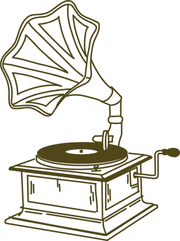 transparent line art gramophone pictogram for vintage music design - Download Free Stock Videos Pikwizard.com