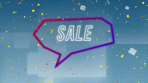 Animated Sale Announcement with Colorful Confetti