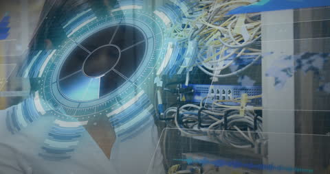 Technology and Data Visualization Concept with Cables