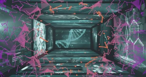 Futuristic DNA Helix in Digital Research Lab Representing Innovation - Download Free Stock Images Pikwizard.com