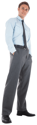 Confident Businessman in Formal Attire Stands Smiling Against Transparent Background