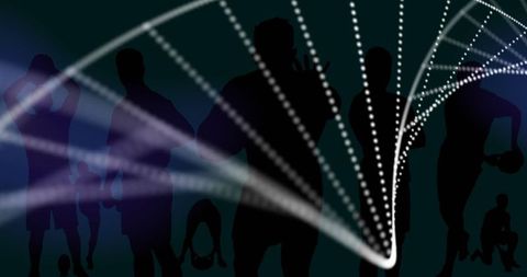 Dynamic Sports Silhouettes with DNA Strand Overlay - Download Free Stock Images Pikwizard.com