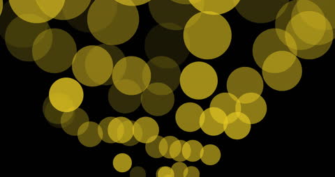 Abstract Yellow Light Bokeh on Black Background