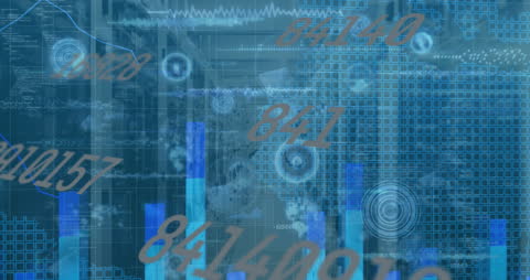 Futuristic Data Processing on Digital Interface in Server Room