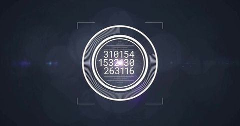 Futuristic digital hud interface with numeric display