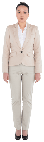 Asian Businesswoman Standing in Formal Attire with Transparent Background