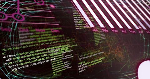 Abstract Digital Data and Network Visualization with Gantt Chart - Download Free Stock Images Pikwizard.com