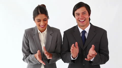 Business Professionals Clapping with Enthusiasm
