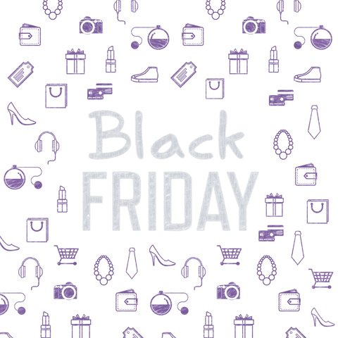 Black Friday Celebration Illustrated Text With Shopping Icons Transparent