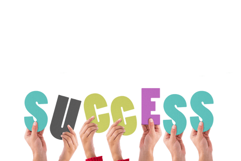 Hands Holding Multicolored Success Letters on Transparent Background - Download Free Stock Videos Pikwizard.com