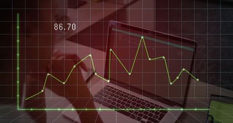 Zoom focused on dynamic graph over business workspace