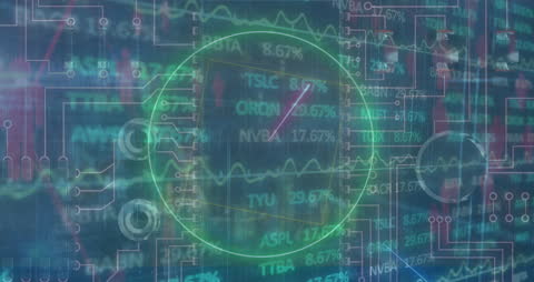 Digital Data Processing Animation with Global Business Theme