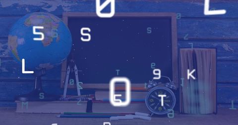 Alphabet in motion with classroom stationery