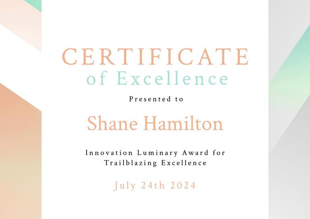 Certificate of Excellence Award Template with Modern Design - Download Free Stock Templates Pikwizard.com