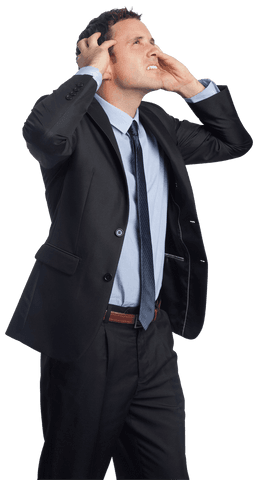 stressed businessman holding head depicts corporate pressure - Download Free Stock Videos Pikwizard.com