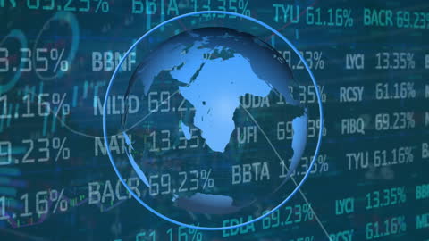 Digital Globe Overlay with Financial Data and Networks