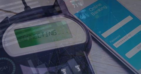 Digital Interface Overlay: Payment Terminal and Smartphone Integration - Download Free Stock Images Pikwizard.com