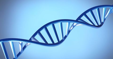 Spinning DNA Strand on Blue Background with Copy Space - Download Free Stock Images Pikwizard.com