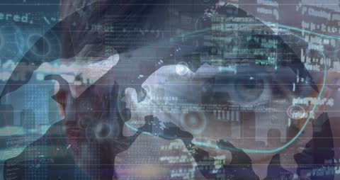 Eye Gazing into Futuristic Data World Animation