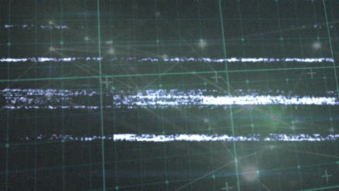 Digital Data Streams Over Futuristic Grid Background