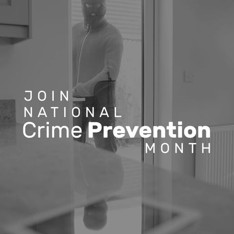 burglar standing at home entry point promoting crime prevention awareness - Download Free Stock Templates Pikwizard.com