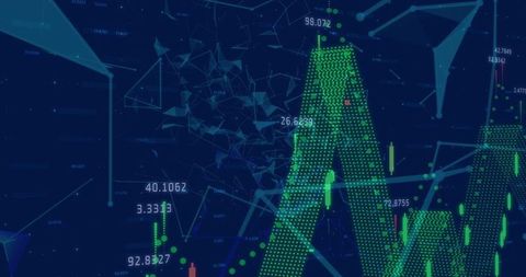 Dynamic Financial Data Chart with Abstract Geometric Network - Download Free Stock Images Pikwizard.com