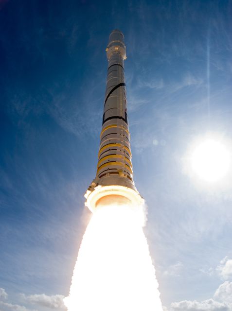 NASA's Ares I-X Test Rocket Liftoff Captivates Blue Skies in Cape Canaveral - Download Free Stock Photos Pikwizard.com