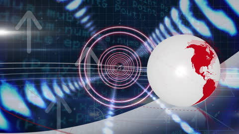 Futuristic Technology Concept with Spinning Globe and Data Tunnel