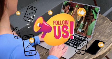 Social Media Engagement Concept with Laptop User - Download Free Stock Images Pikwizard.com