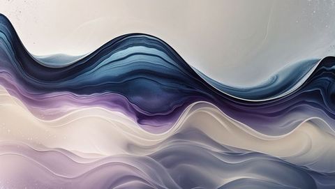 Fluid waves: abstract digital art with navy and pastel hues