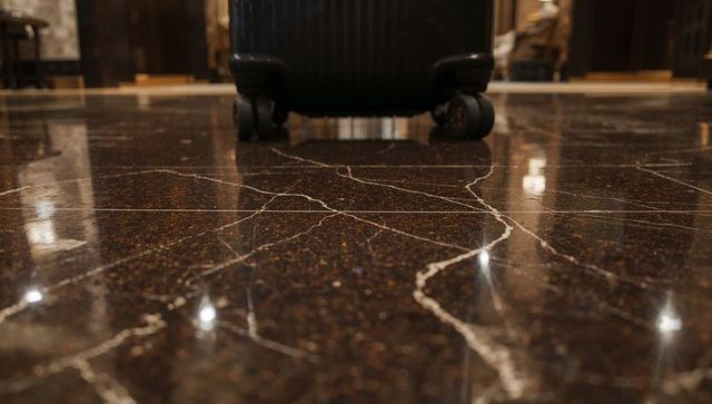 Luxurious Hotel Lobby Marble Floor with Reflected Elegance