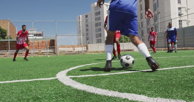 Youth Soccer Game in Action on Outdoor Field - Download Free Stock Images Pikwizard.com