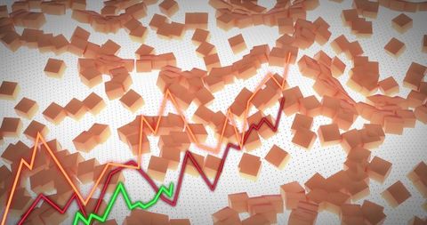 Data Visualization with Abstract Cubes and Trend Lines - Download Free Stock Images Pikwizard.com
