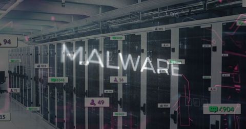 Malware Warning in Modern Data Center Server Room
