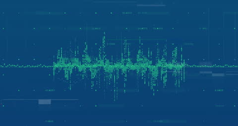 Abstract Digital Data Visualization Over Blue Background